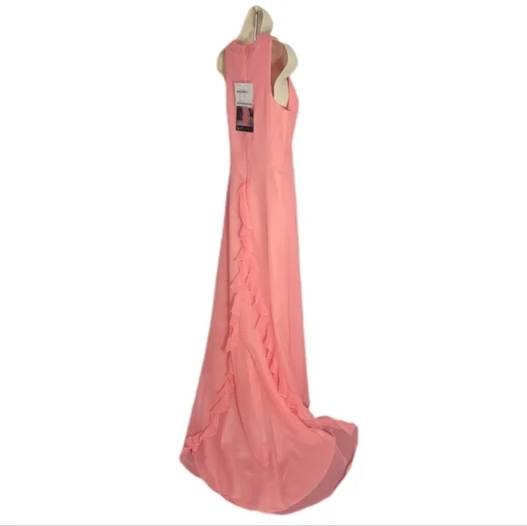 Silhouette's Gown Sleeveless Floor Length Coral Size 8 - Picture 4 of 13